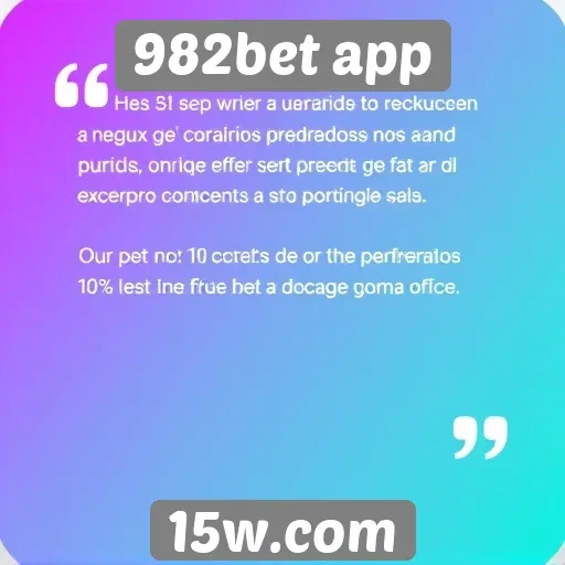 Usuário comenta sobre a experiência no 982bet app